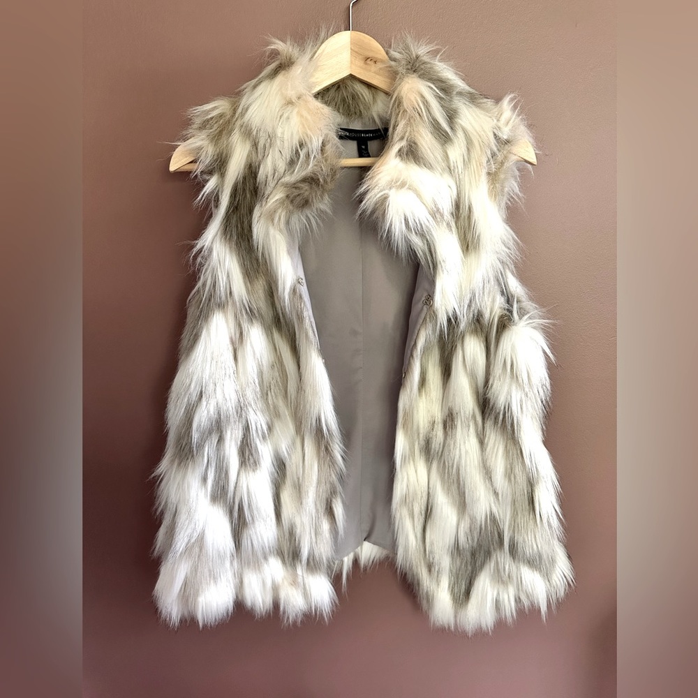 White House Black Market Faux Fur Vest